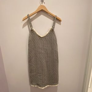 Grommet Tweed Shift Dress